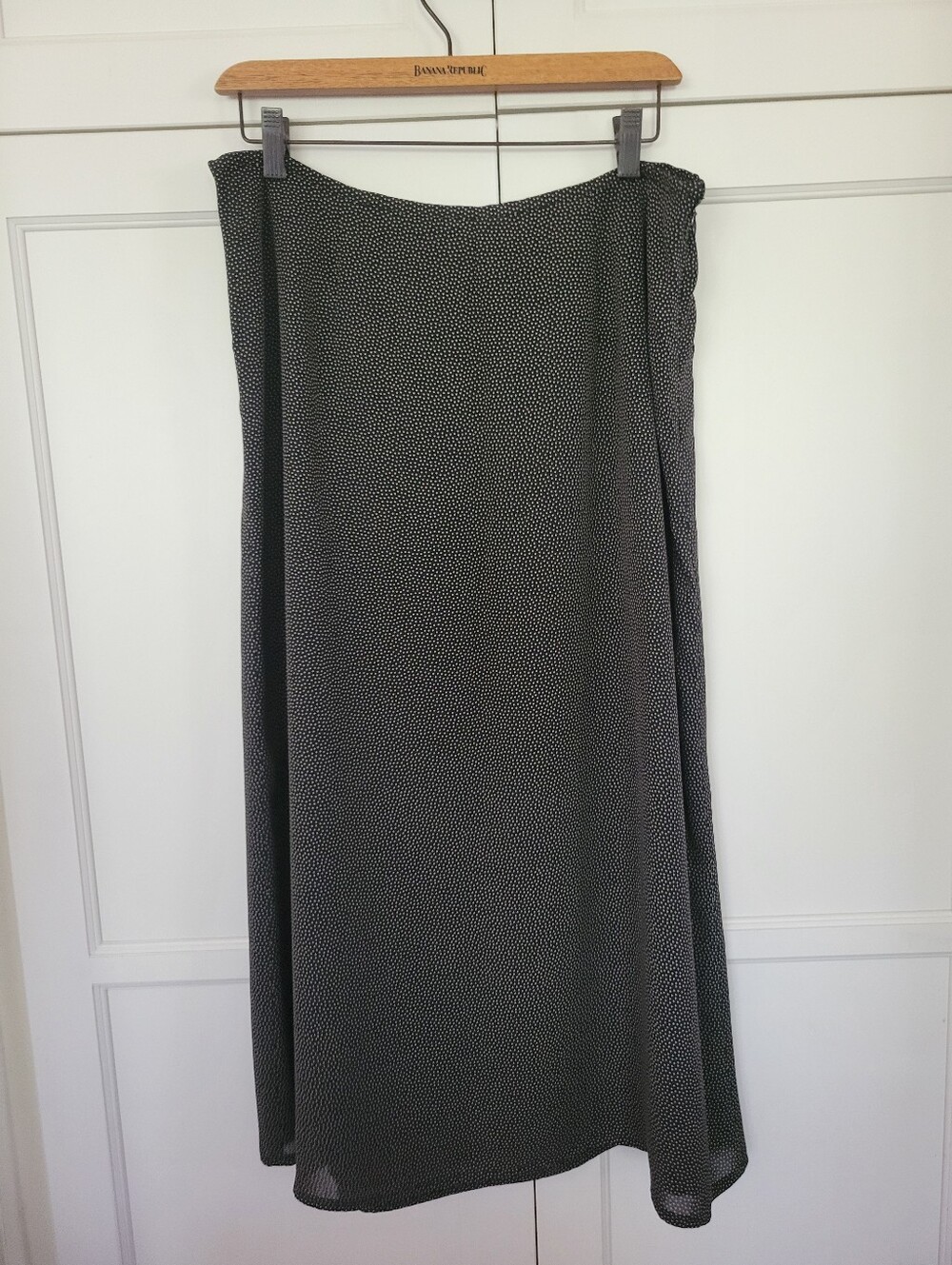 Geoffrey Beene Black & White Micro Dot Maxi Skirt
